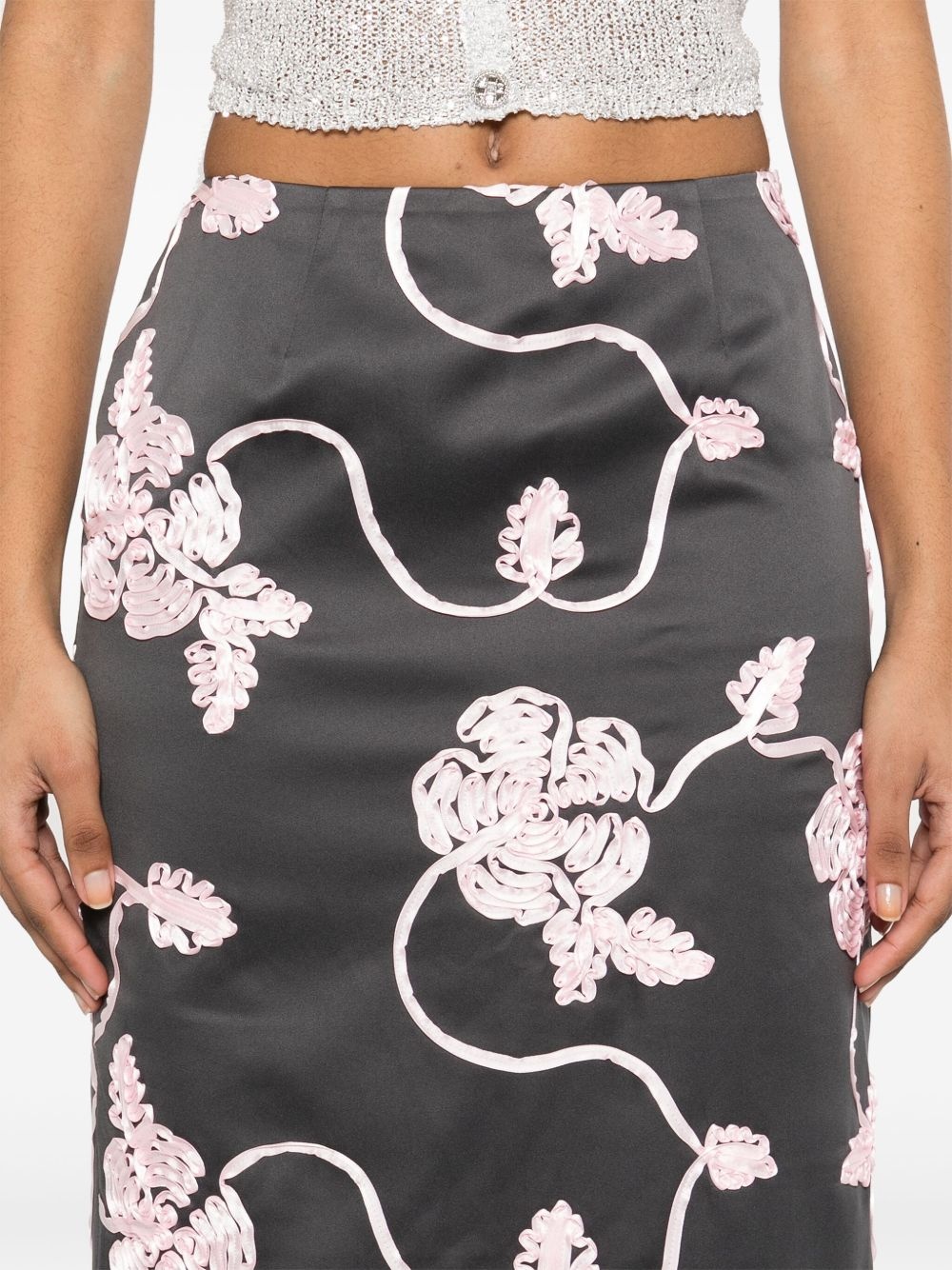 appliqué pencil skirt - 5