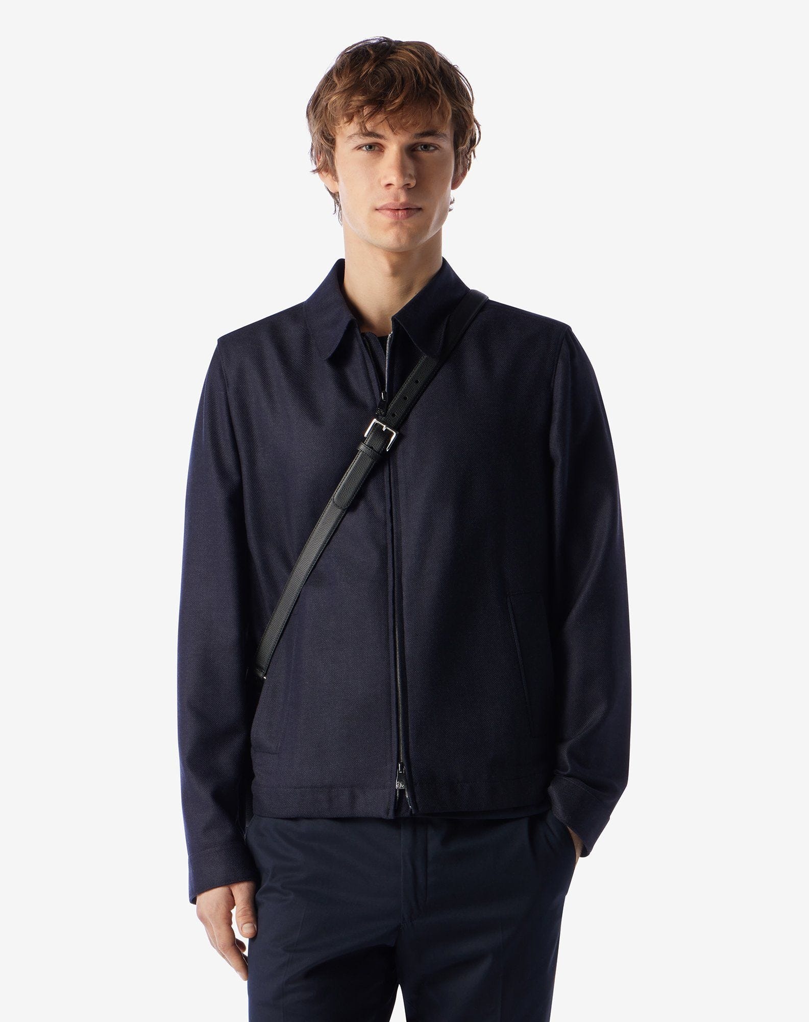 Navy blue pure silk jacket - 2