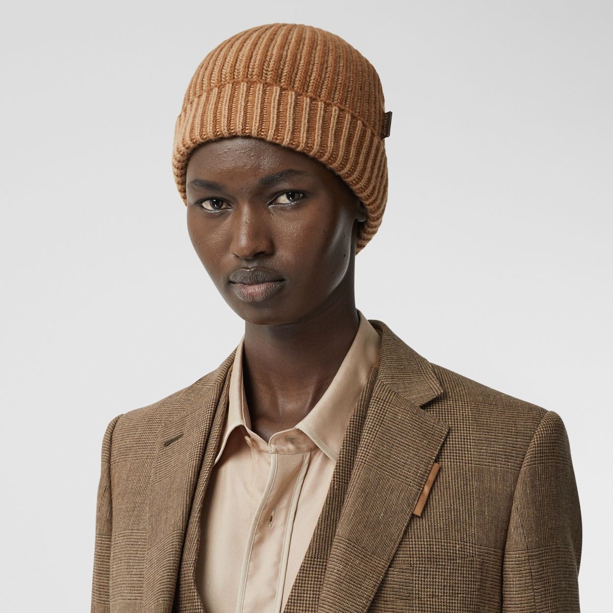 Rib Knit Cashmere Beanie - 3