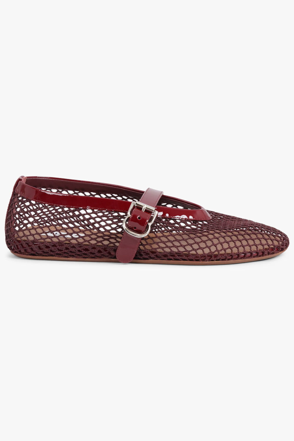 FISHNET MESH BALLET FLAT | GARNET RED - 2