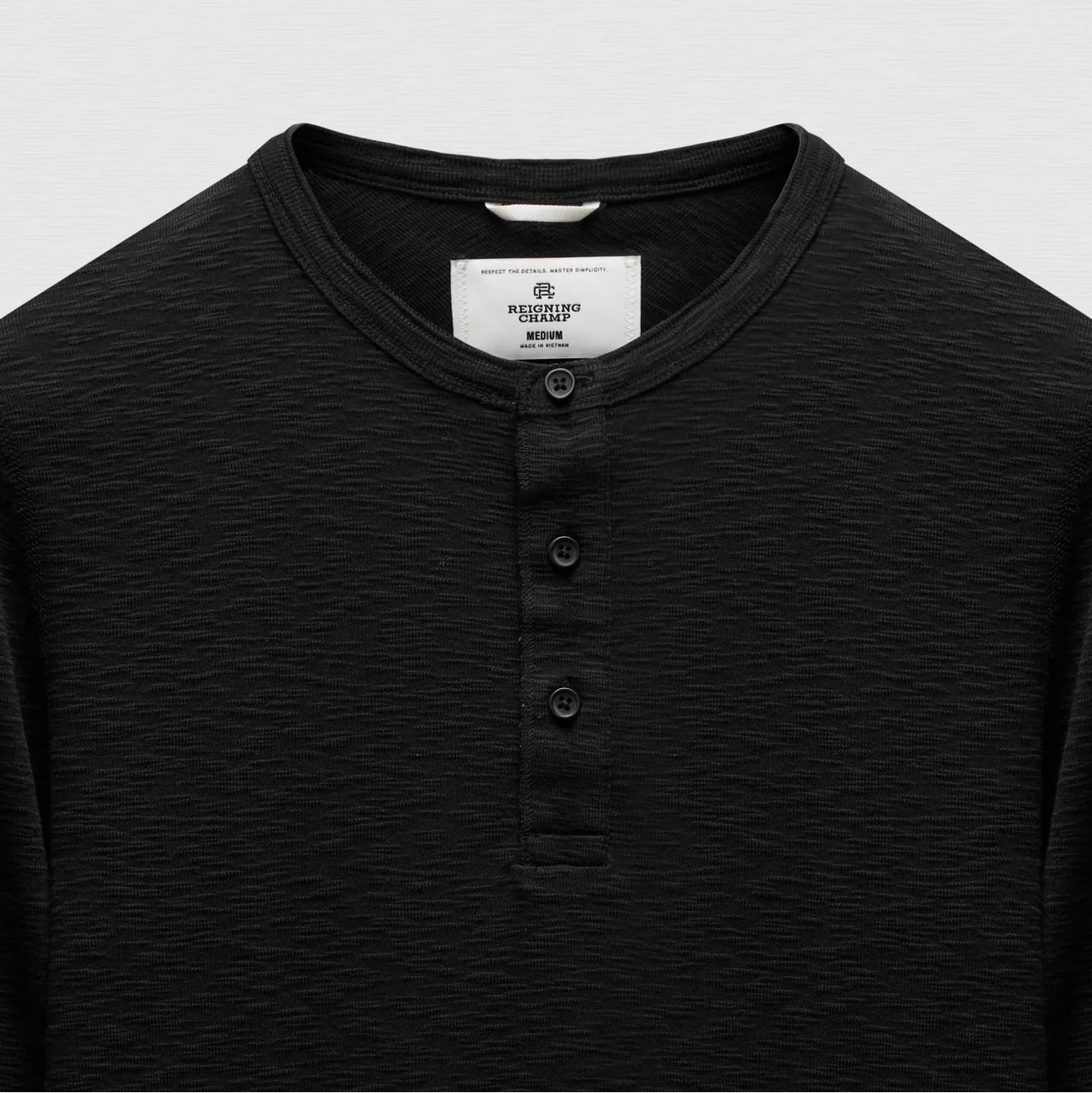1x1 Slub Slim Henley Black - 2