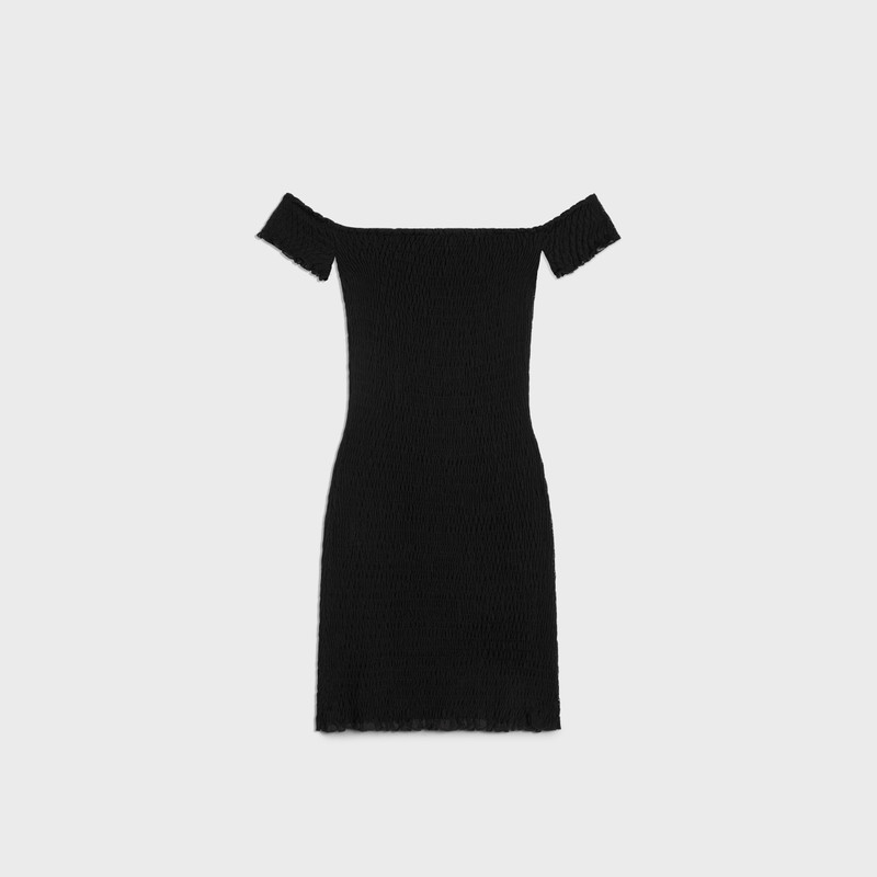 CELINE triomphe mini dress in gauffered silk outlook