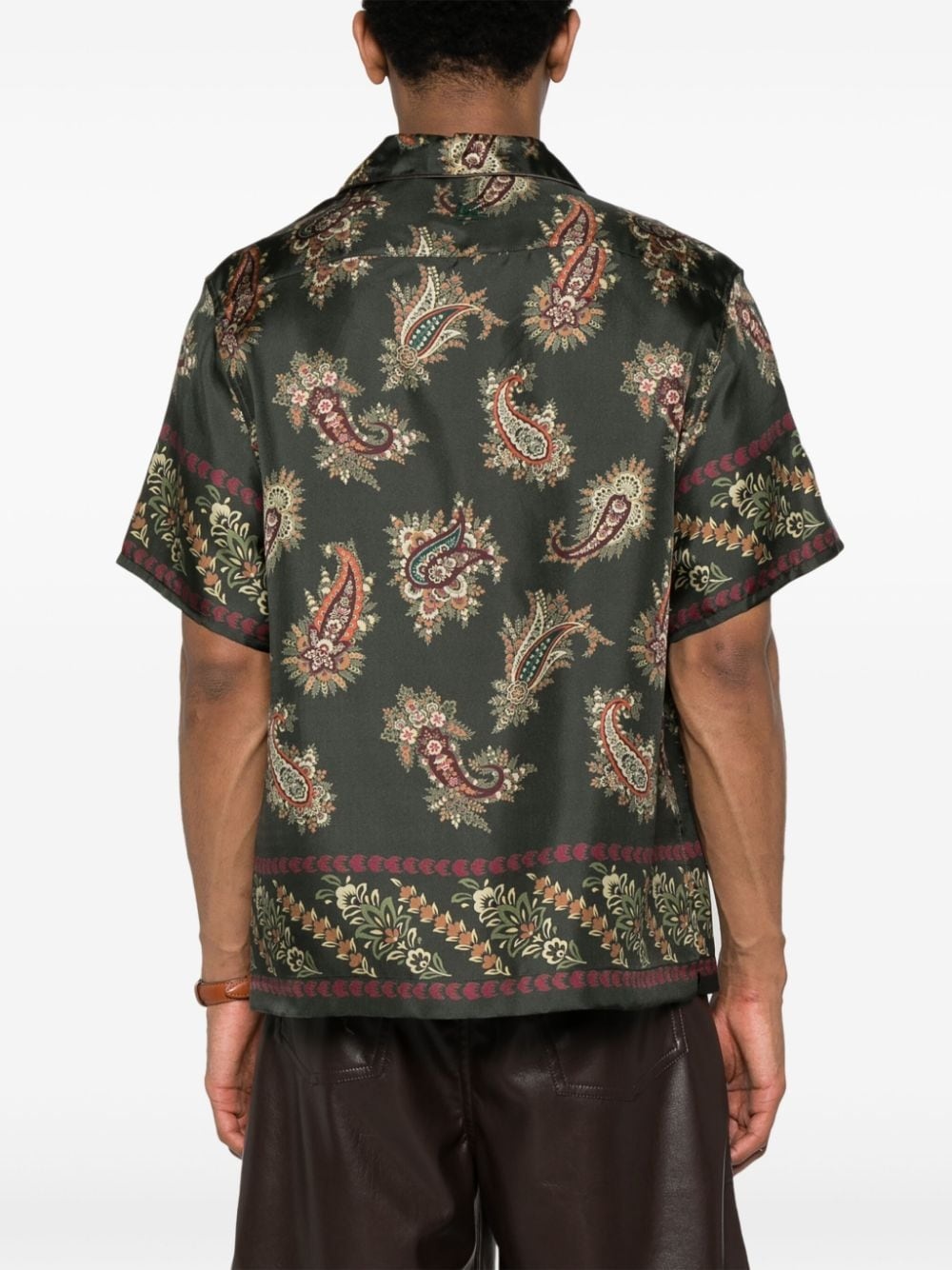 Paisley-print silk-satin shirt - 4