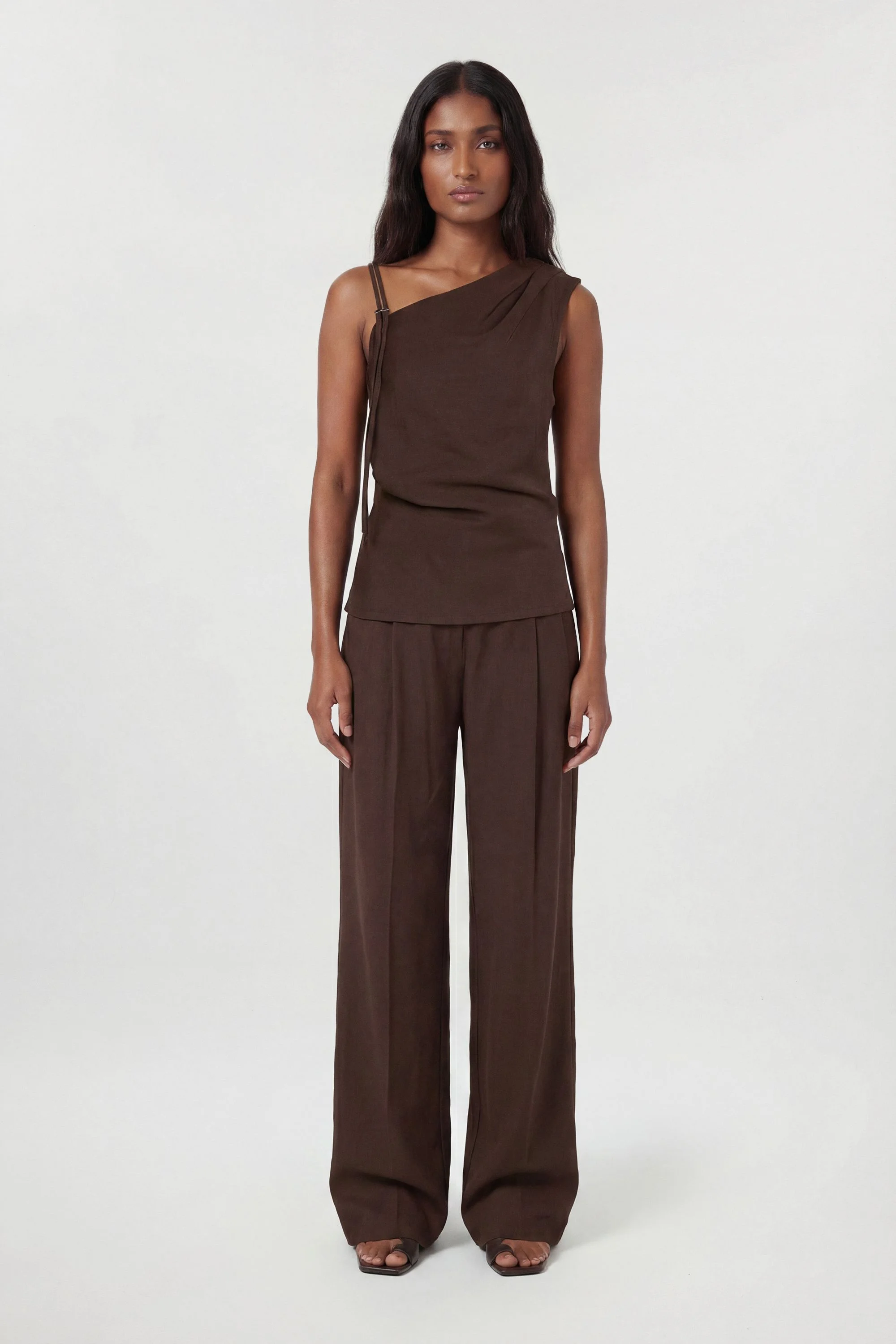 Cupro Touch One Shoulder Top Co-Ord - 1