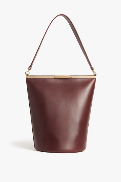 Victoria Beckham Frame Bucket Bag In Burgundy Leather outlook