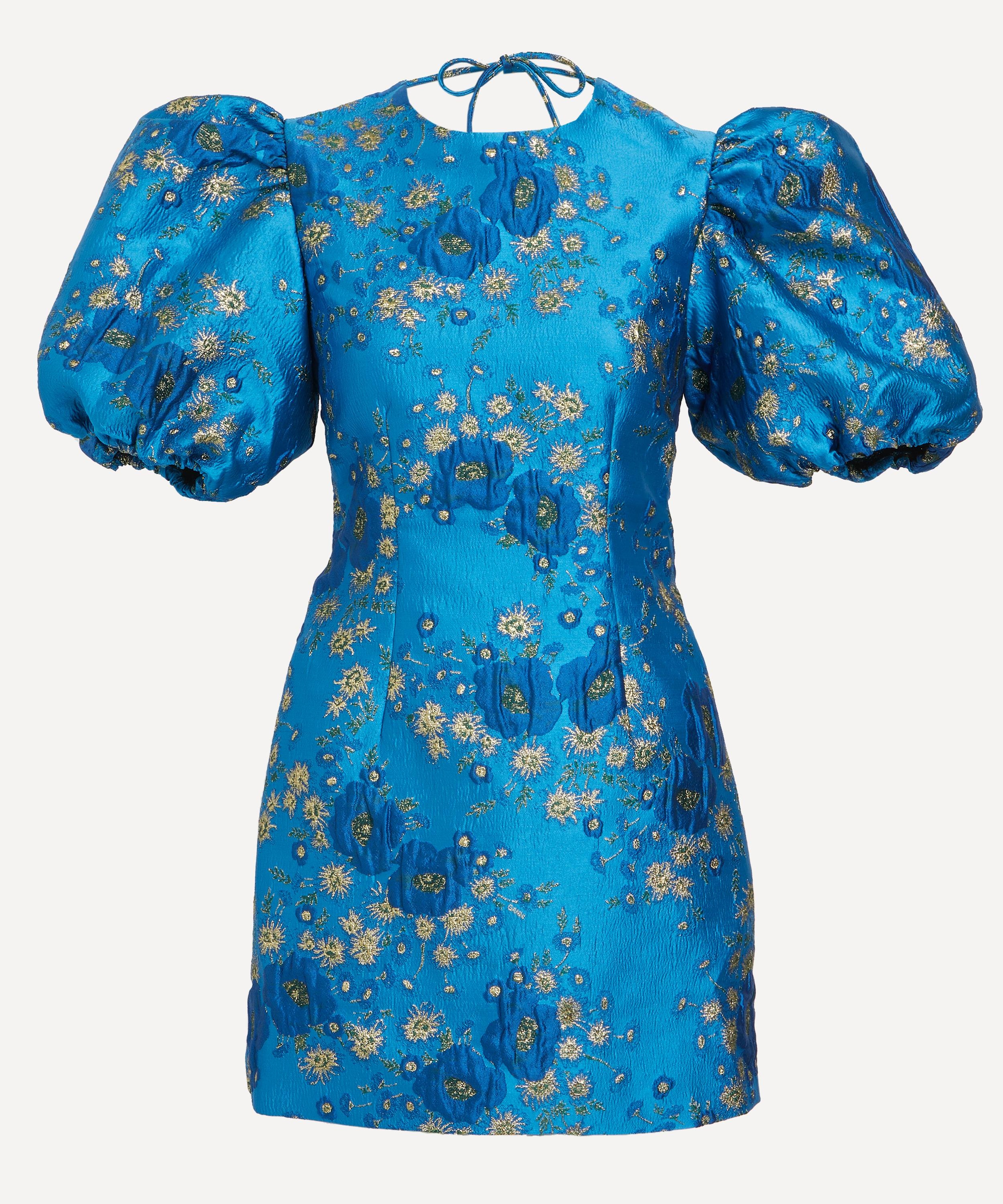 GANNI 3D Jacquard Open-Back Mini-Dress | libertylondon