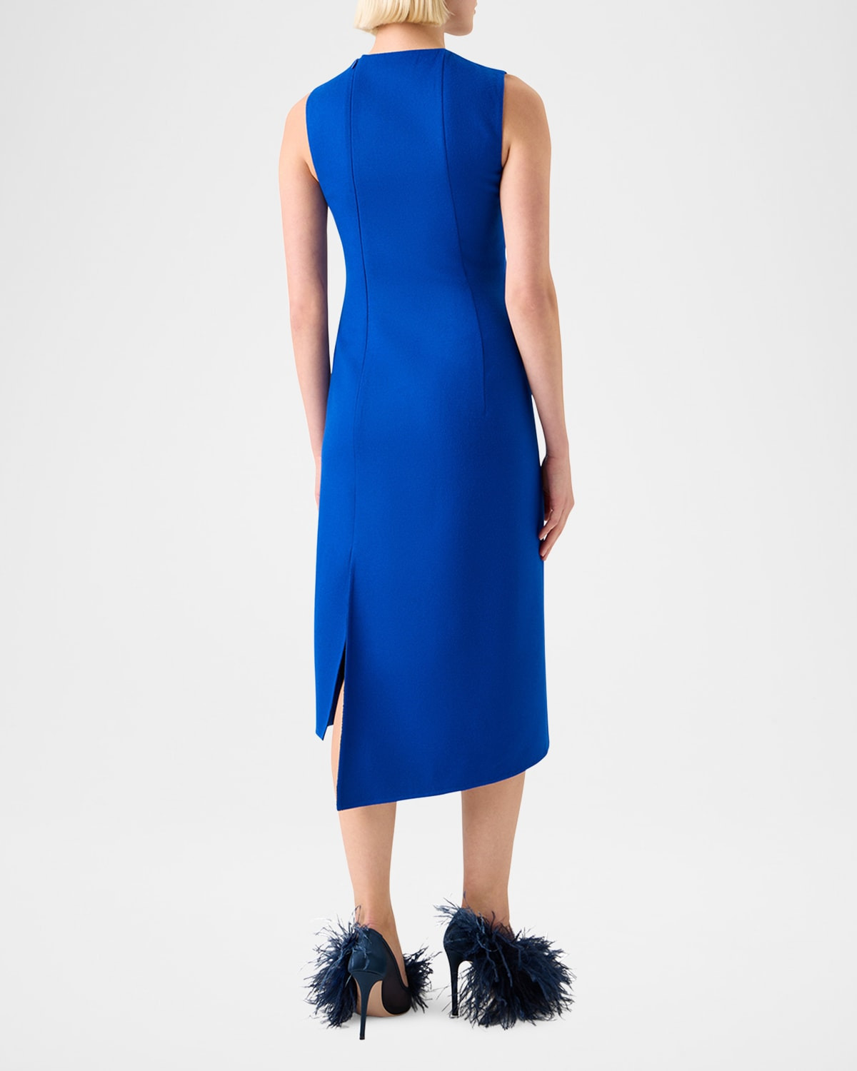Trapezoid Panel Sleeveless Midi Dress - 3