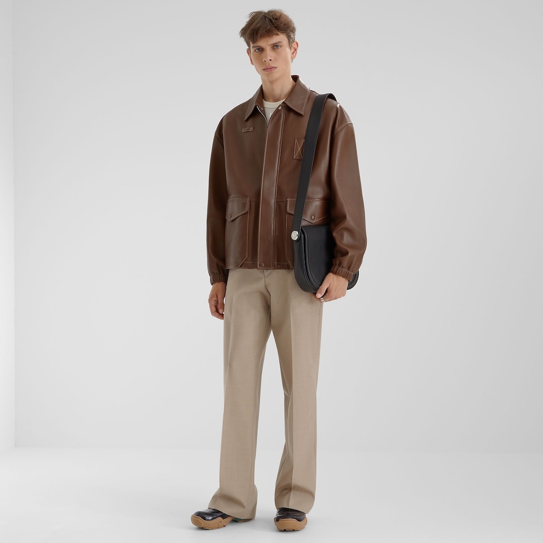 Fendi Roma Leather Chiodo Messenger - 6