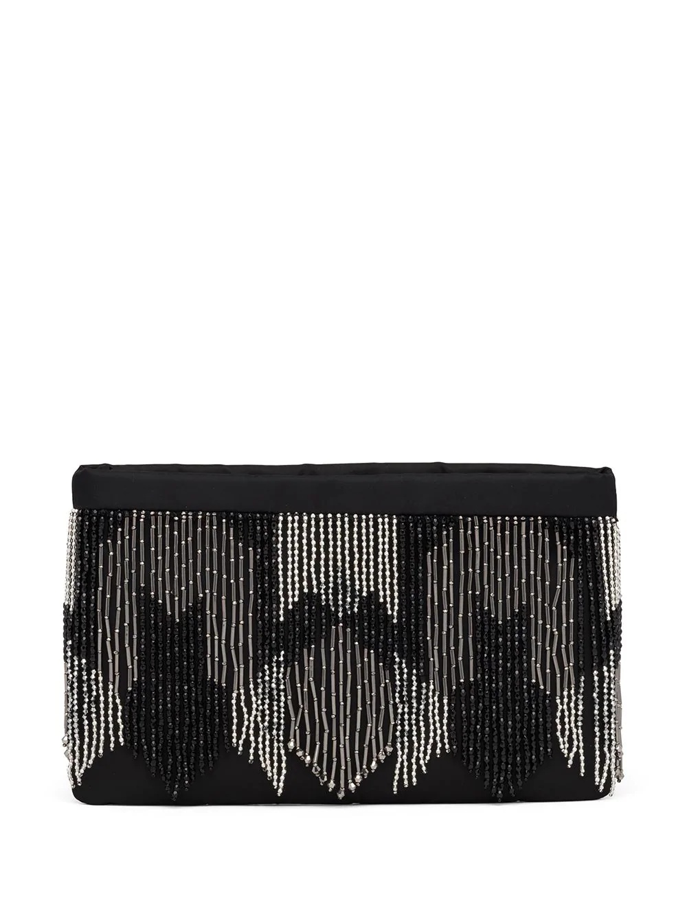 beaded-fringe clutch bag - 1