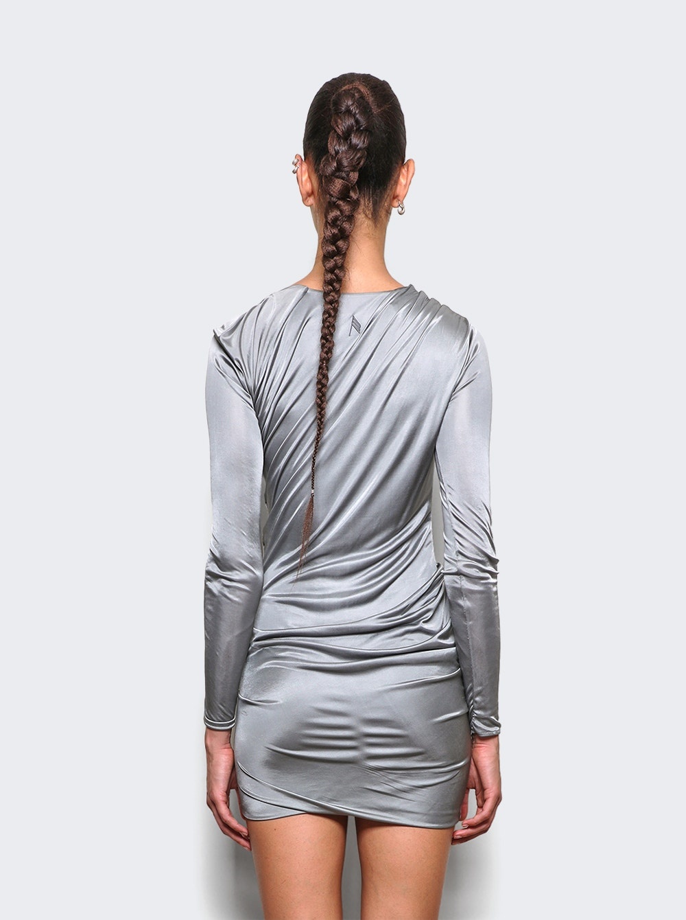 Long Sleeve Mini Dress Grey - 5