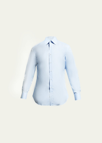 Brioni Wardrobe Essential Solid Dress Shirt, Blue outlook