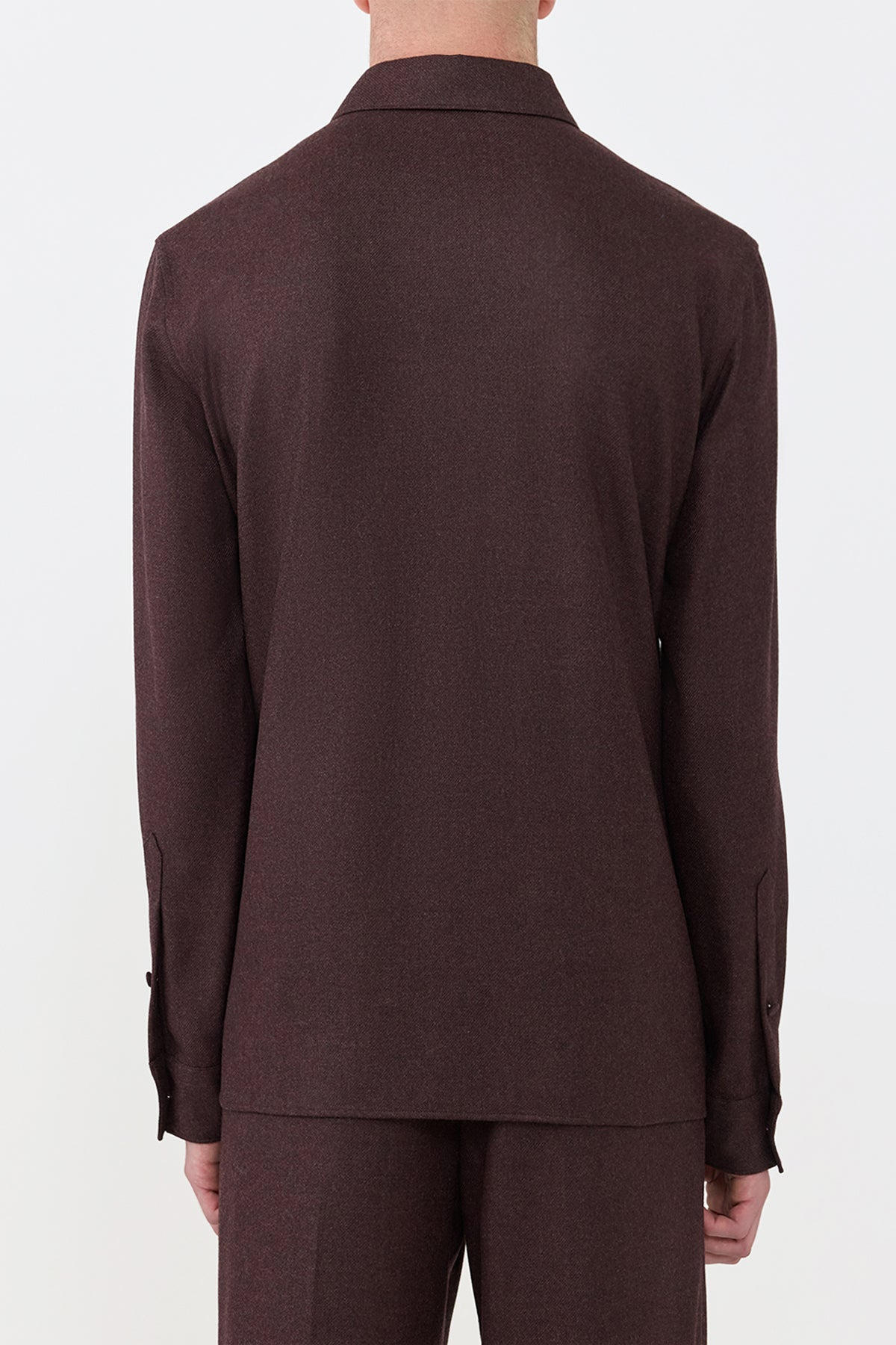 Abbe Shirt in Burnt Sienna Virgin Wool Cashmere - 4