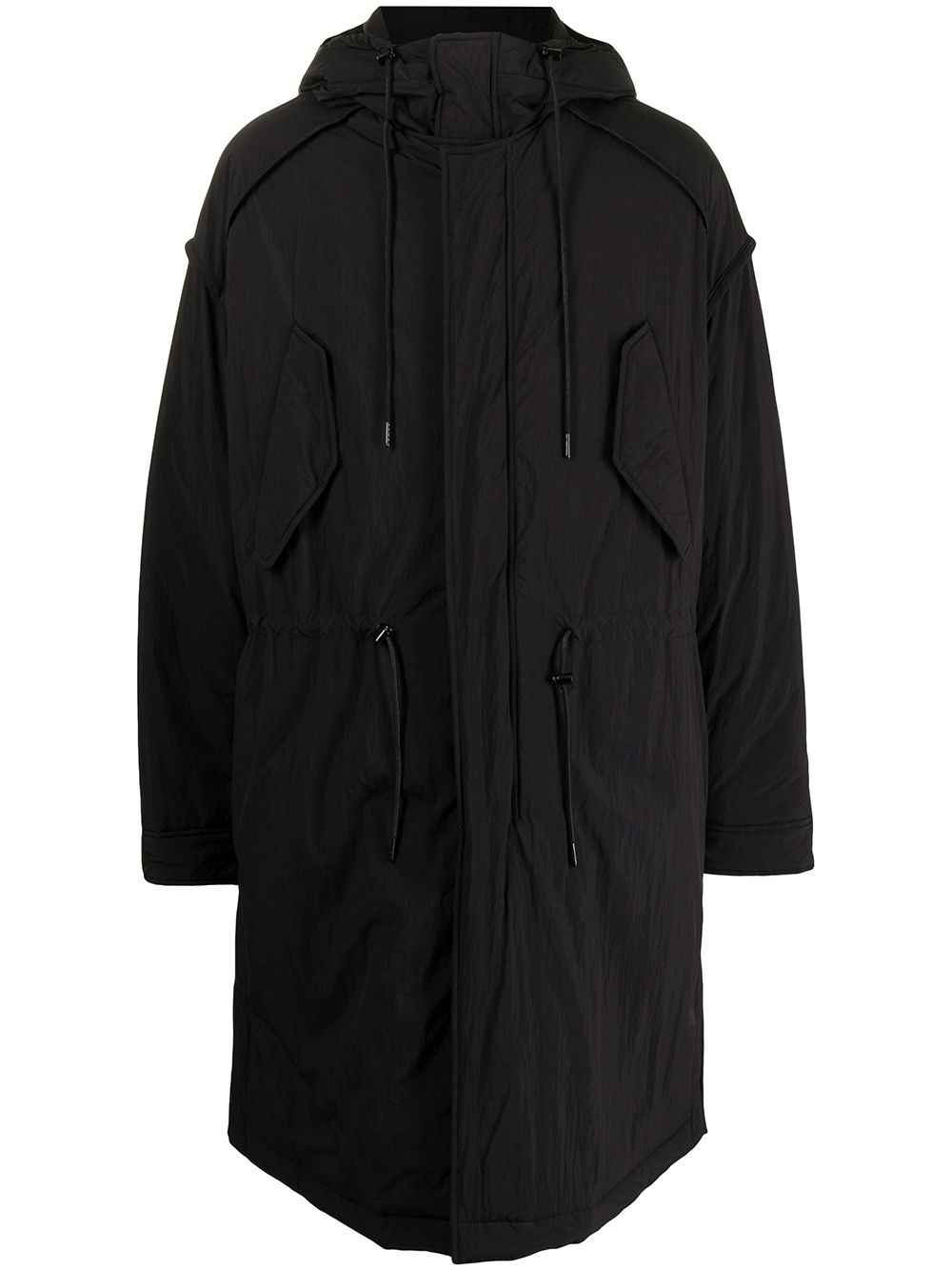 concealed midi parka coat - 1