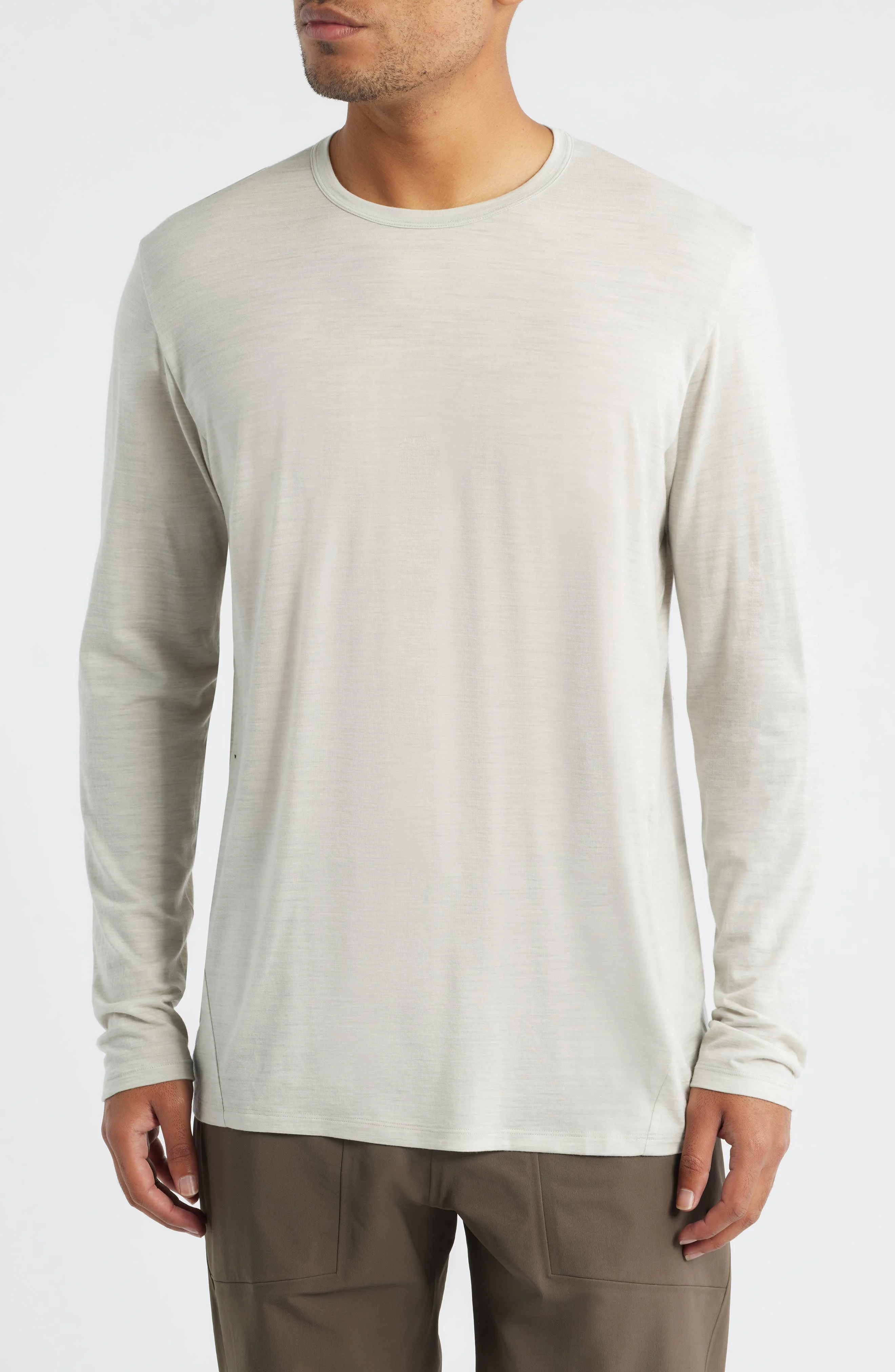 Arc'Teryx Frame Long Sleeve Wool Blend T-Shirt in Dark Cocoon Heather at Nordstrom - 1
