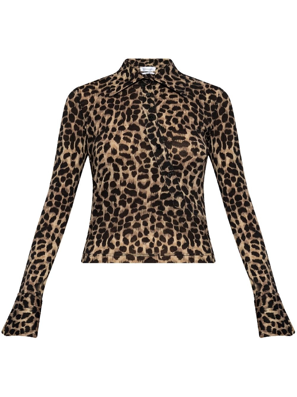 leopard-print wool top - 1