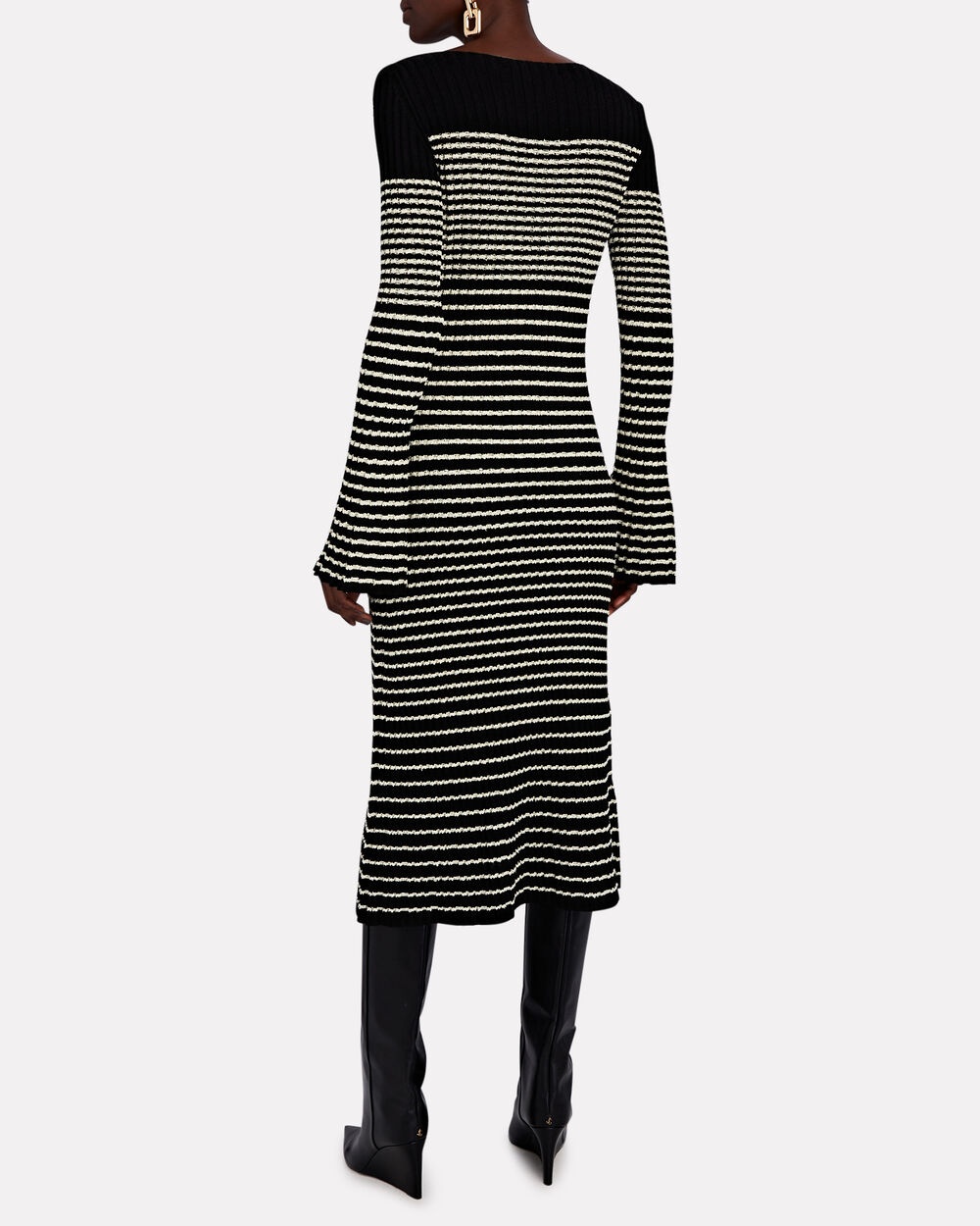 Striped Bouclé Knit Midi Dress - 3