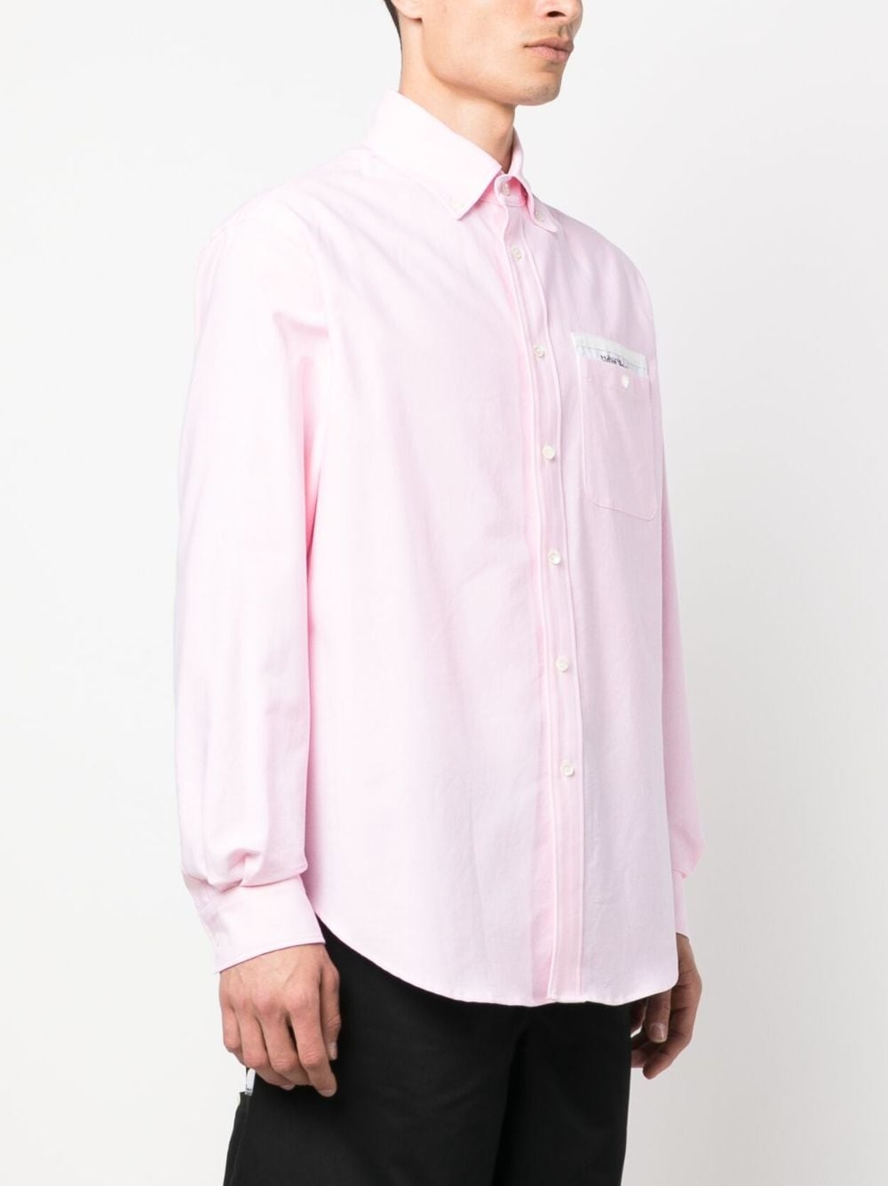 logo-patch cotton shirt - 3