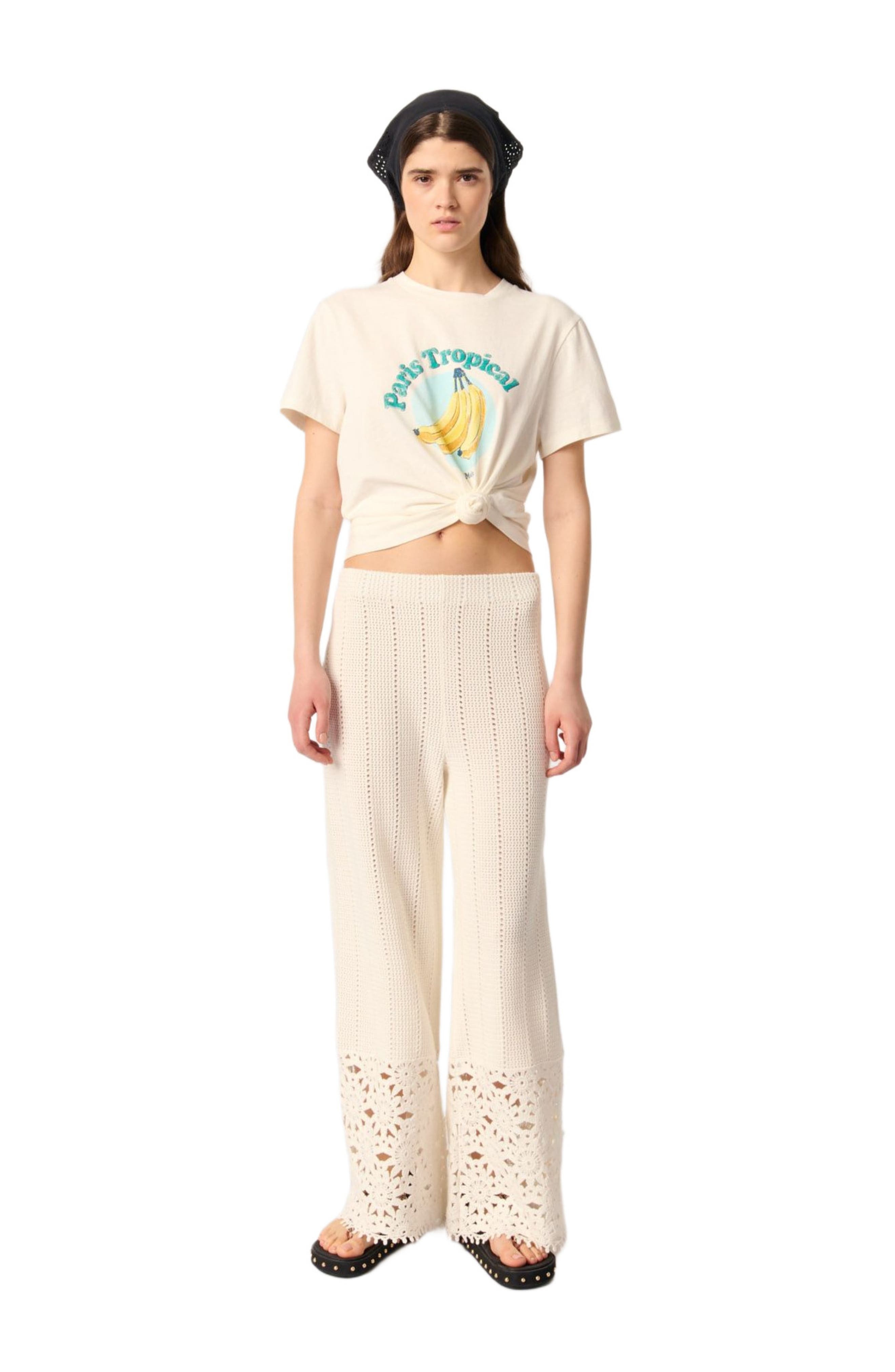 maje Crochet trousers in White at Nordstrom - 2
