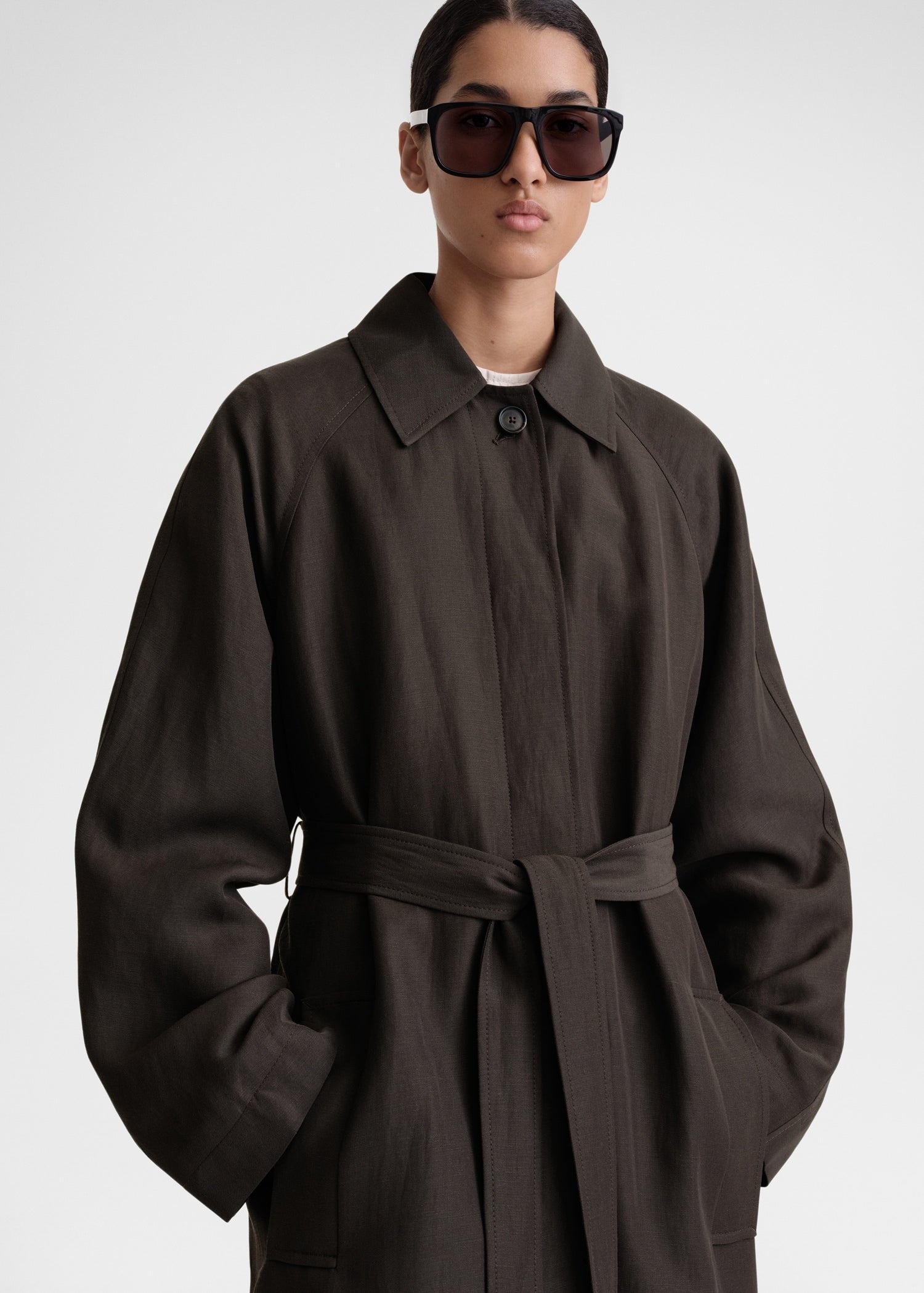 Minimalist summer coat anthracite - 5