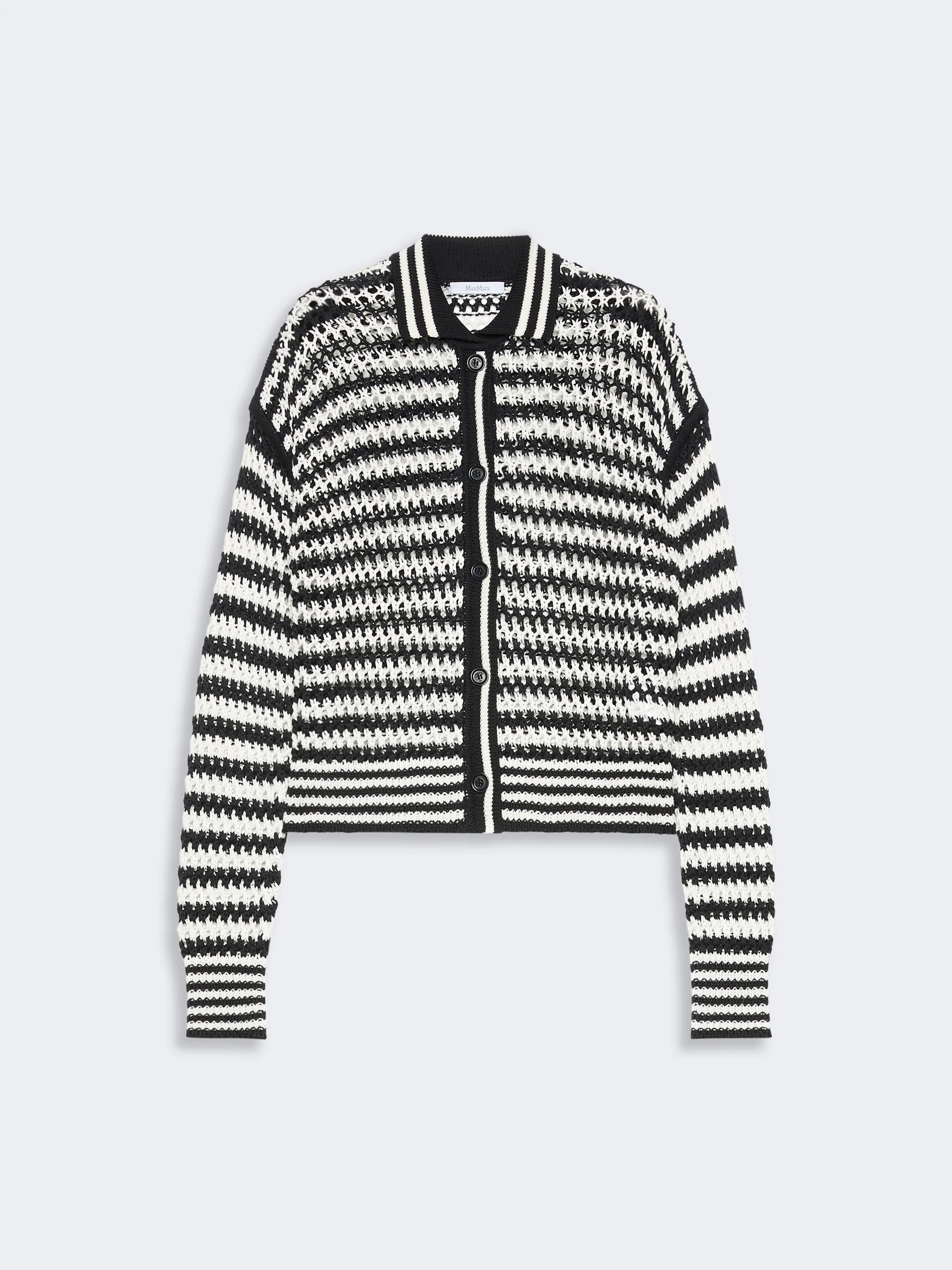 FILM Cotton cordonnet cardigan - WHITE BLUE - 1