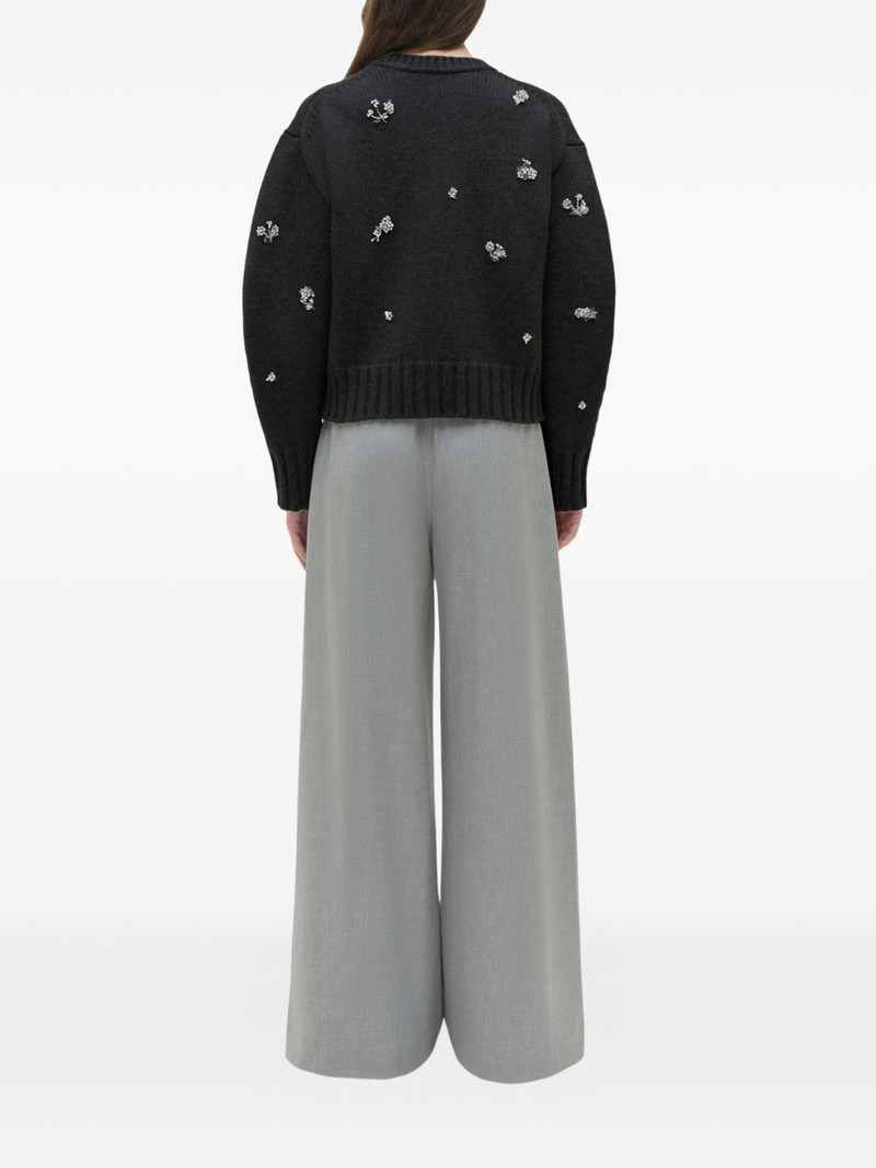 Coraline floral-embellished crew-neck sweater 4