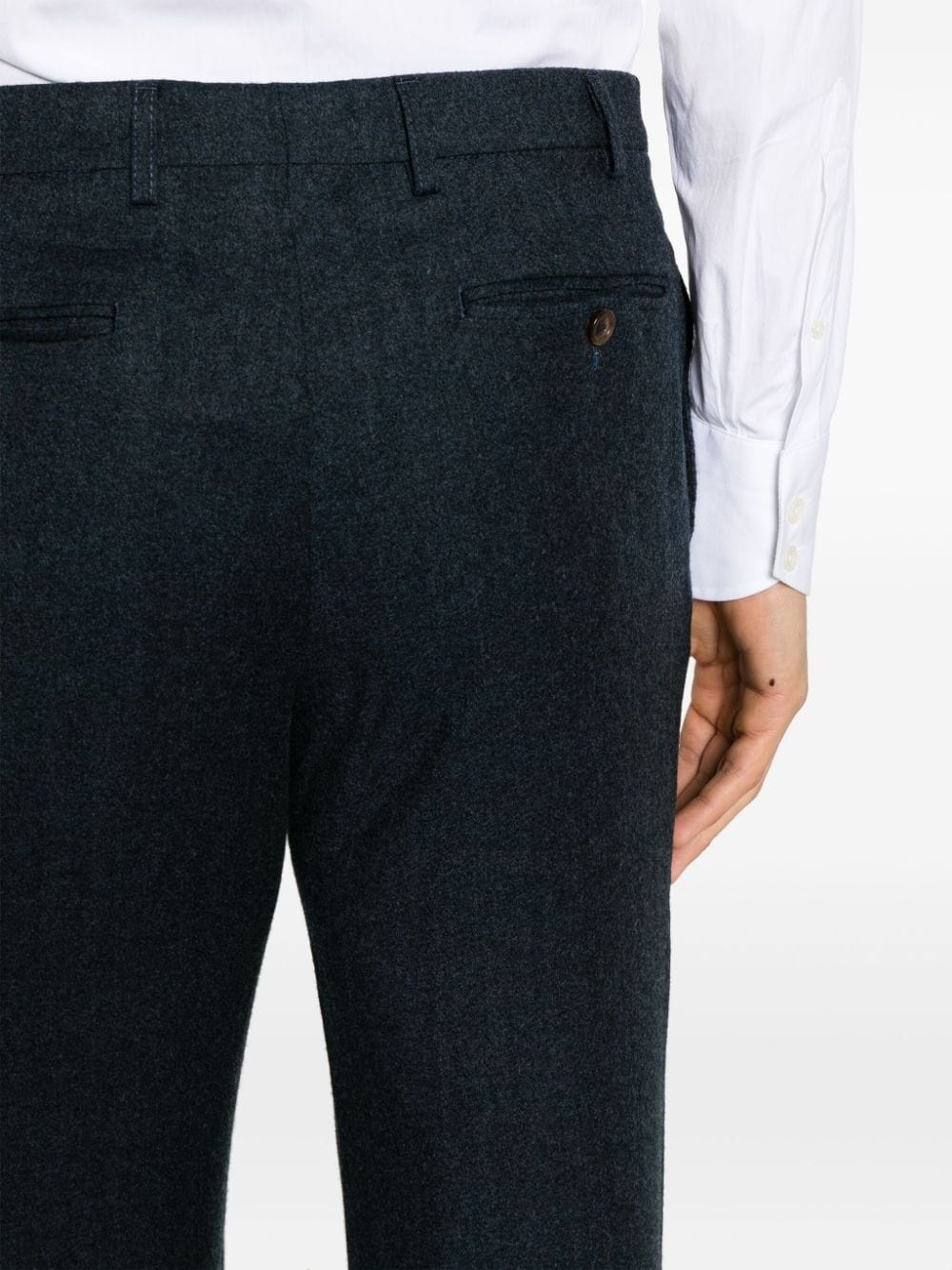 mid-rise tailored wool trousers - 5