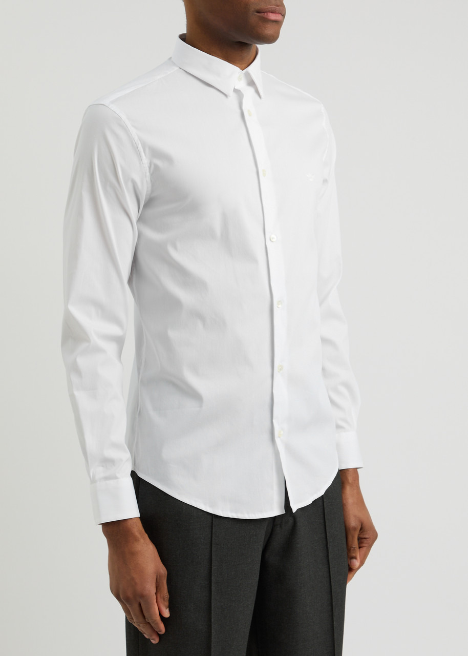 Emporio Armani Logo-embroidered Cotton-blend Shirt - 2
