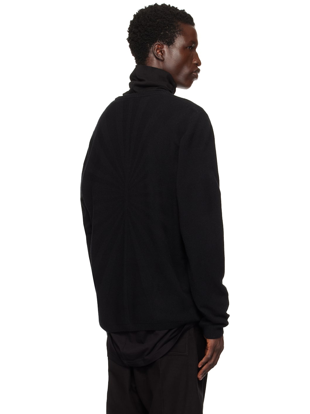 Moncler + Rick Owens Black Jumbo Round Neck Sweater - 3
