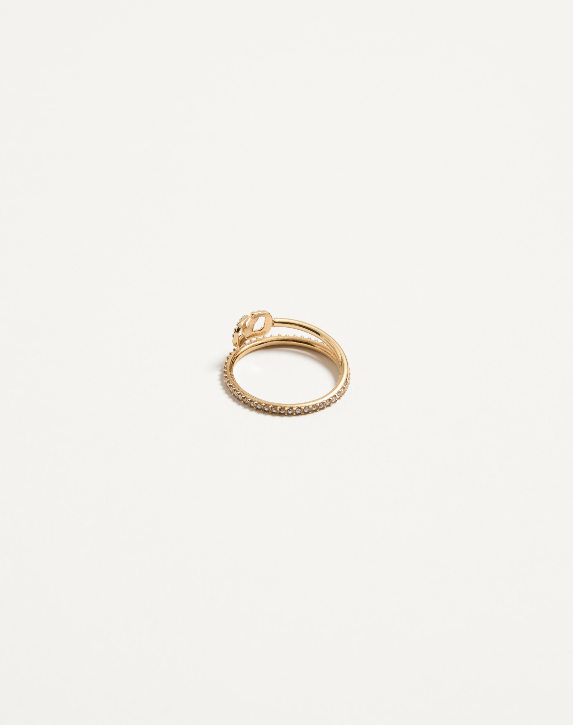 VLOGO SIGNATURE METAL AND SWAROVSKI® CRYSTAL RING - 3