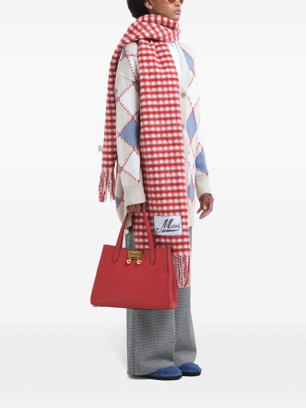 gingham-patterned trousers - 2