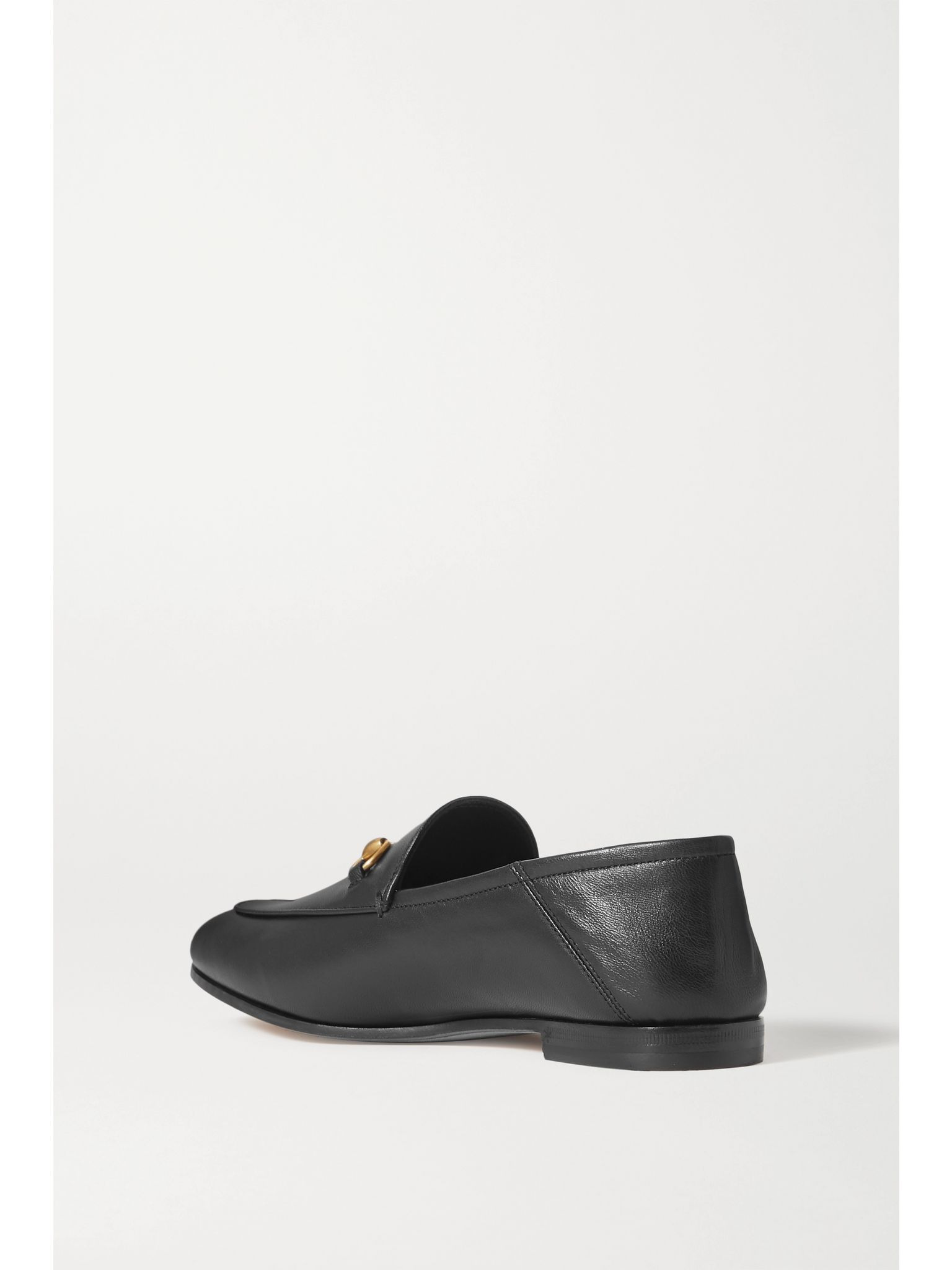 Brixton horsebit-detailed leather collapsible-heel loafers Black - 3