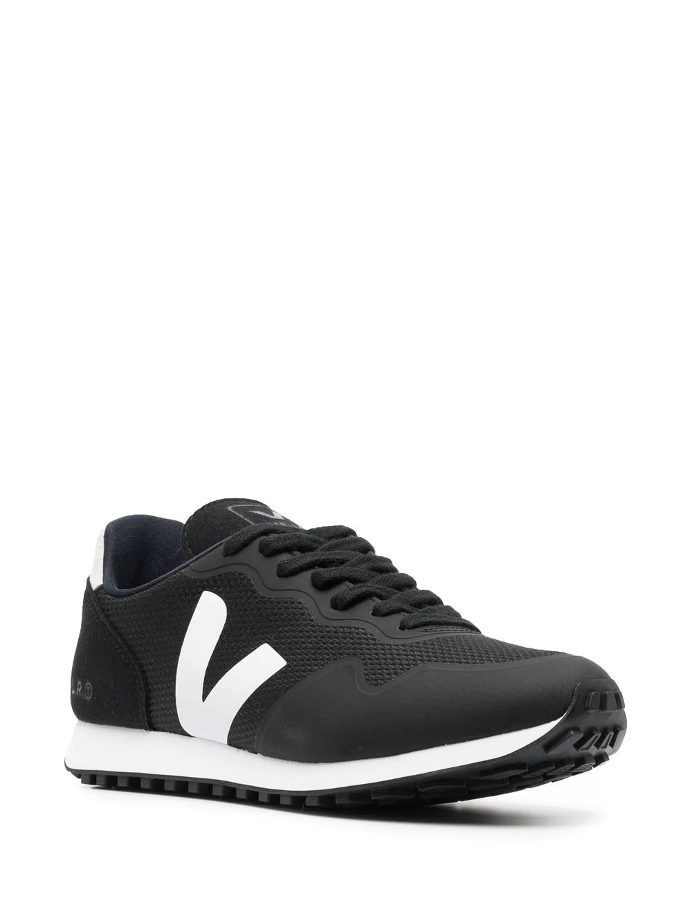 panelled low-top lace-up sneakers - 2