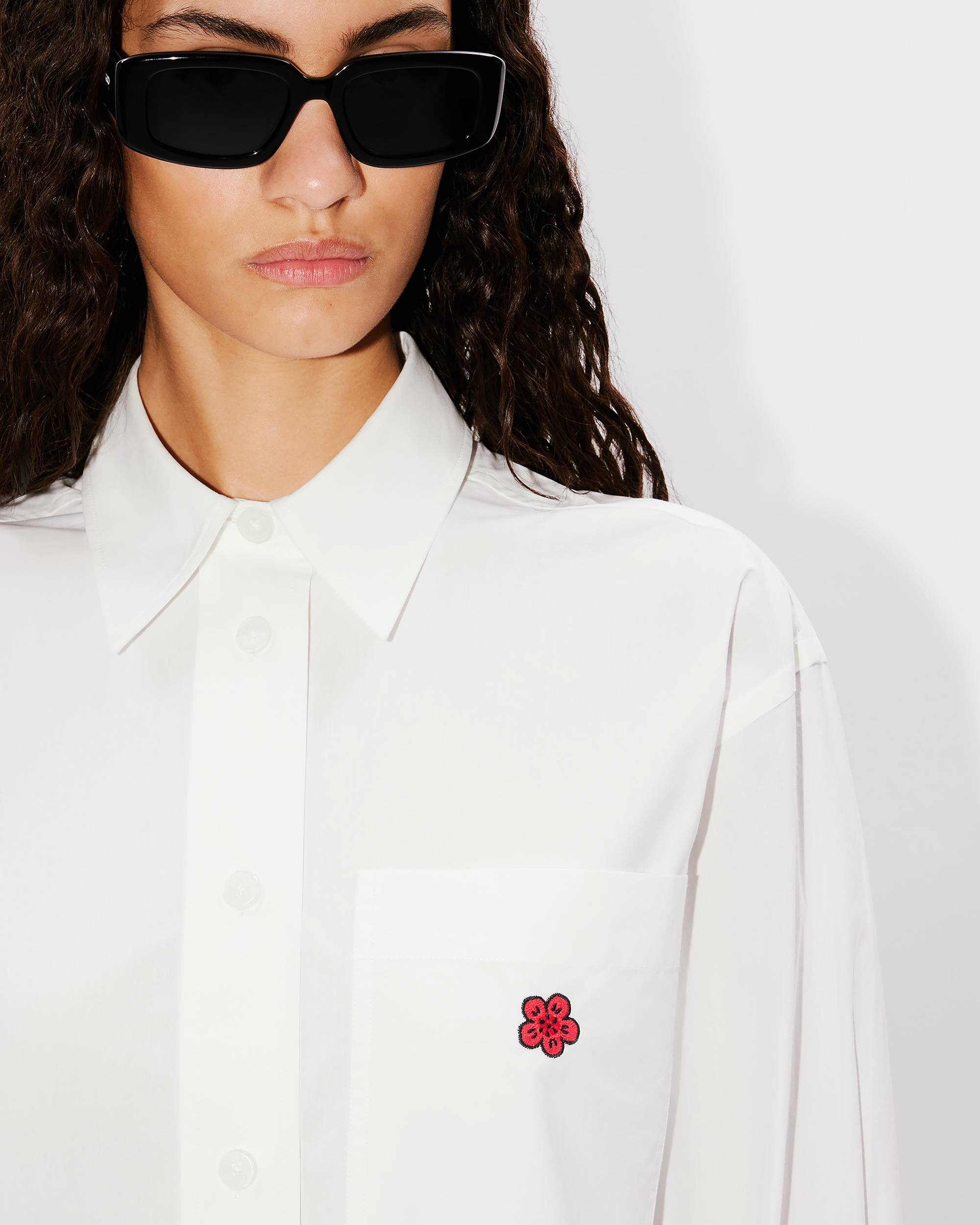 'Boke Flower' embroidered oversized shirt - 7