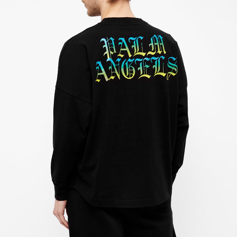 Palm Angels Long Sleeve Hue Gothic Oversized Tee - 5