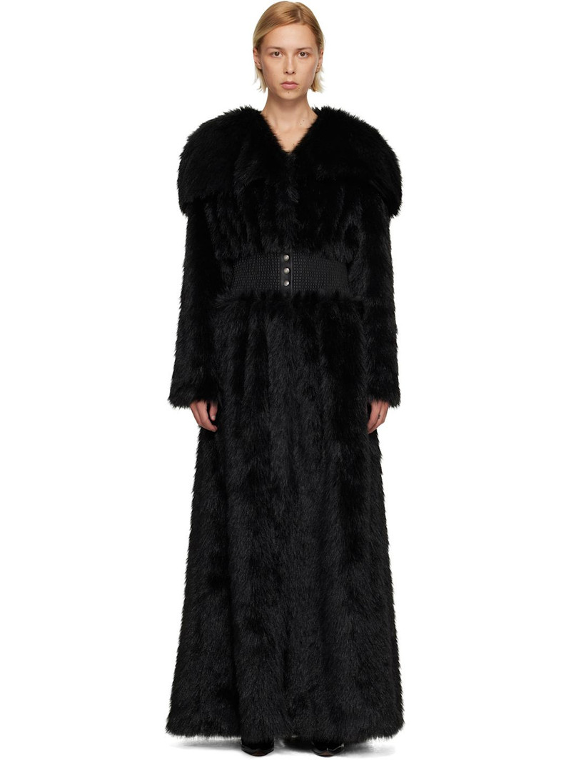 SSENSE Exclusive Black Lily Faux-Fur Coat 1