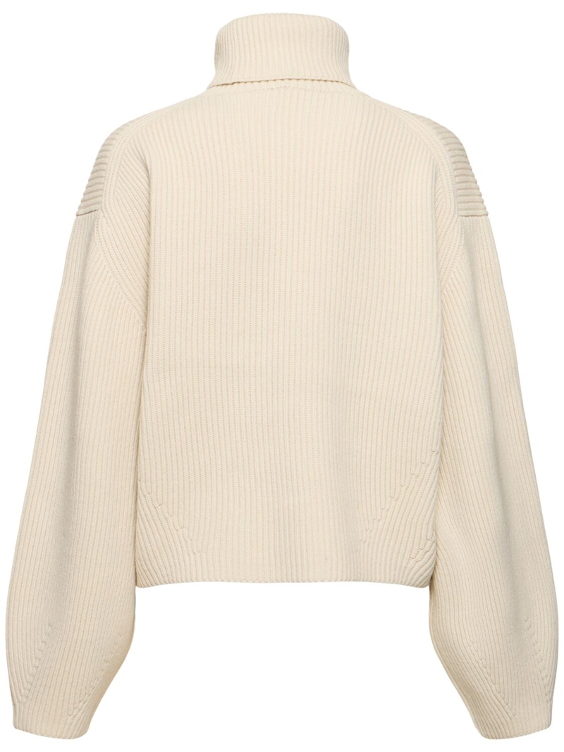 Ribbed wool blend turtleneck sweater - 5