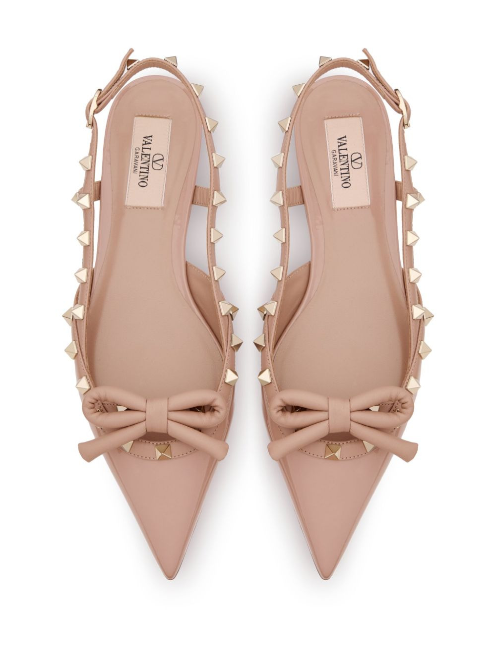 Valentino Garavani Rockstud Bow Slingback Ballerina In Patent Leather - 6