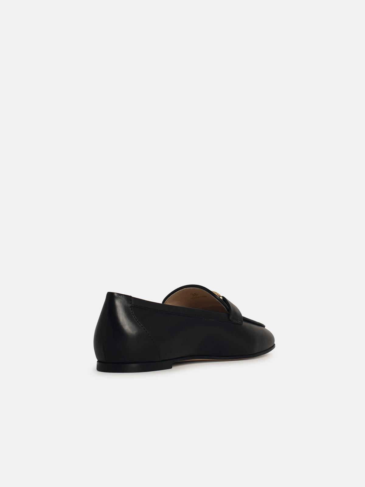 BLACK LEATHER LOAFERS - 3