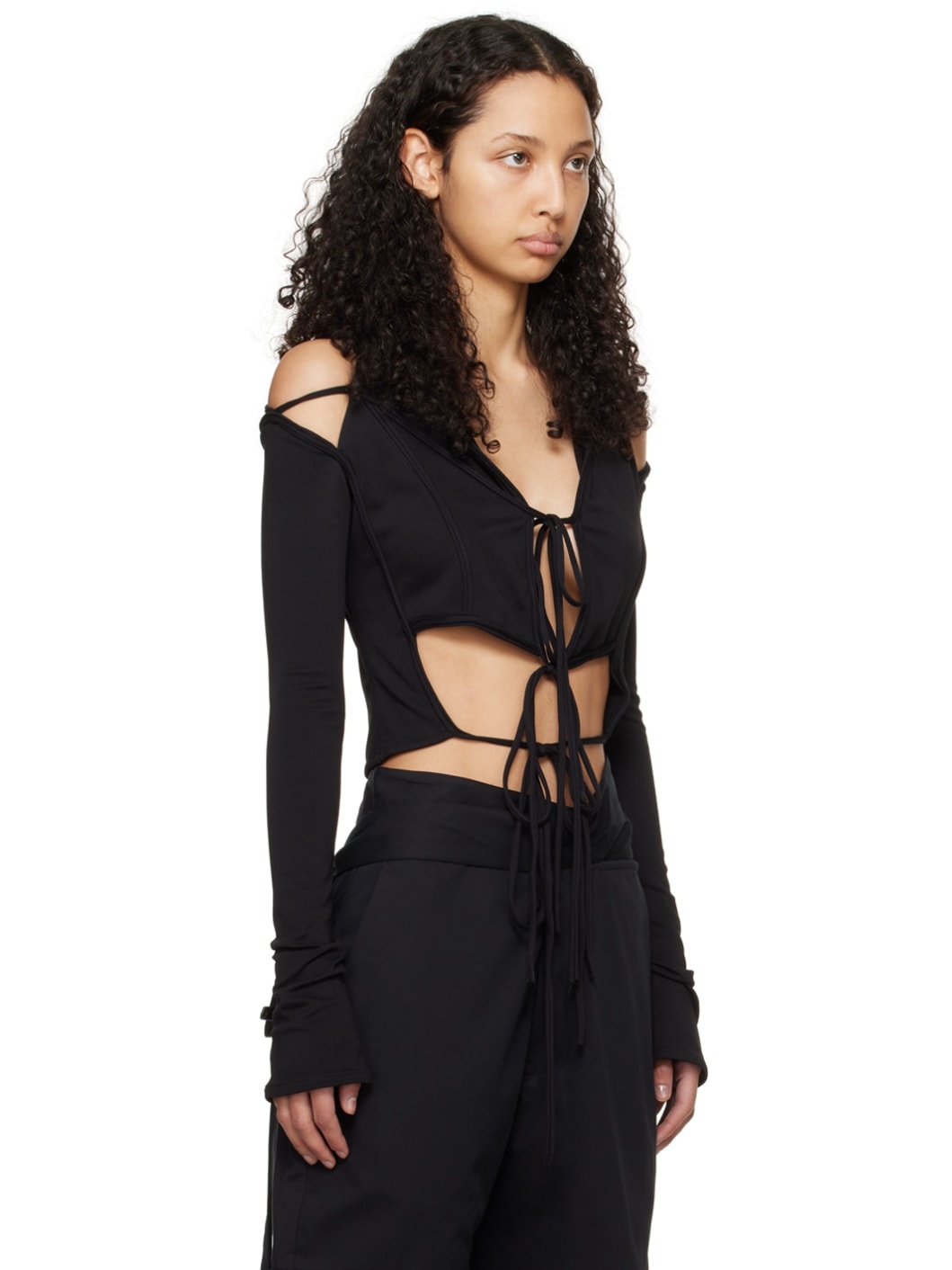 Black Hooded Cardigan - 2