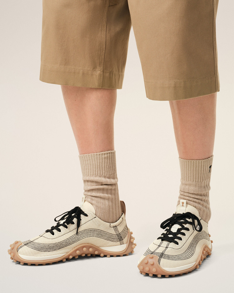 AMI Paris WHITE MESH MIRAGE SNEAKERS outlook