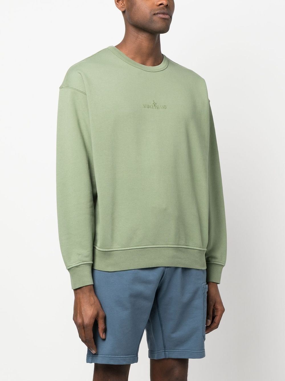 embroidered-logo cotton sweatshirt - 3