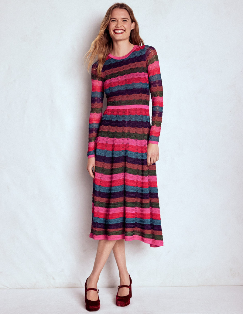 Metallic Wave Dress-Multi Stripe 7