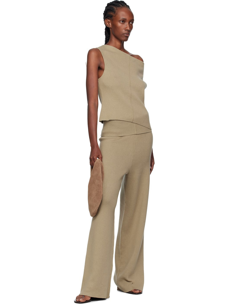AYA MUSE Beige Off Shoulder Seam Top outlook