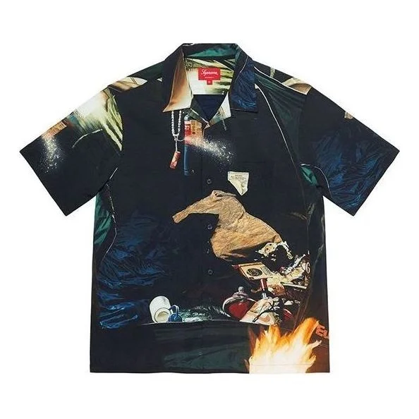 Supreme Firecracker Rayon S/S Shirt 'Black Yellow' SUP-SS21-749 - 1