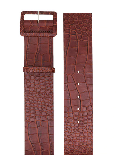 MSGM crocodile-embossed leather belt outlook