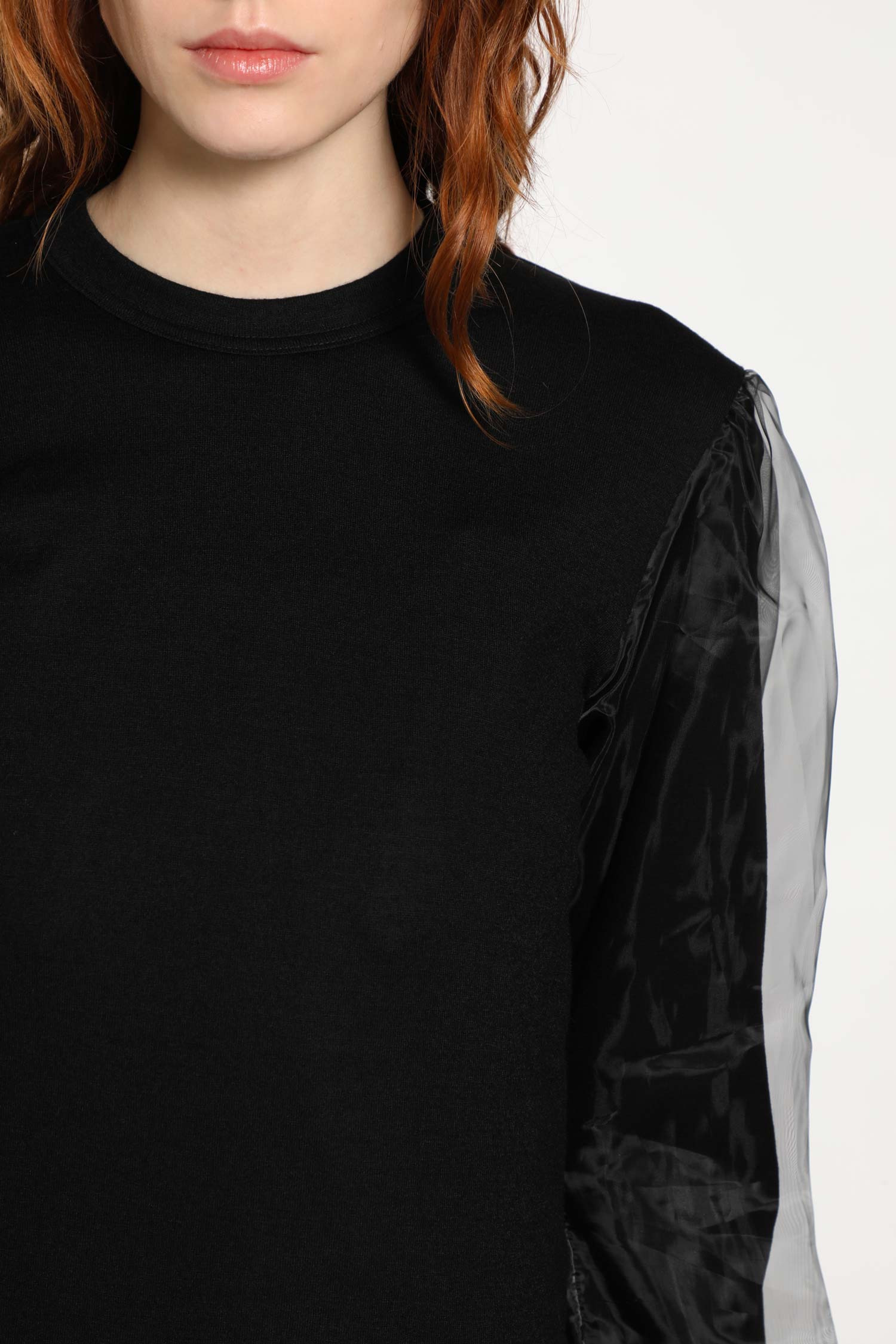 Wool Jersey And Tulle Long Sleeve T-shirt - 5
