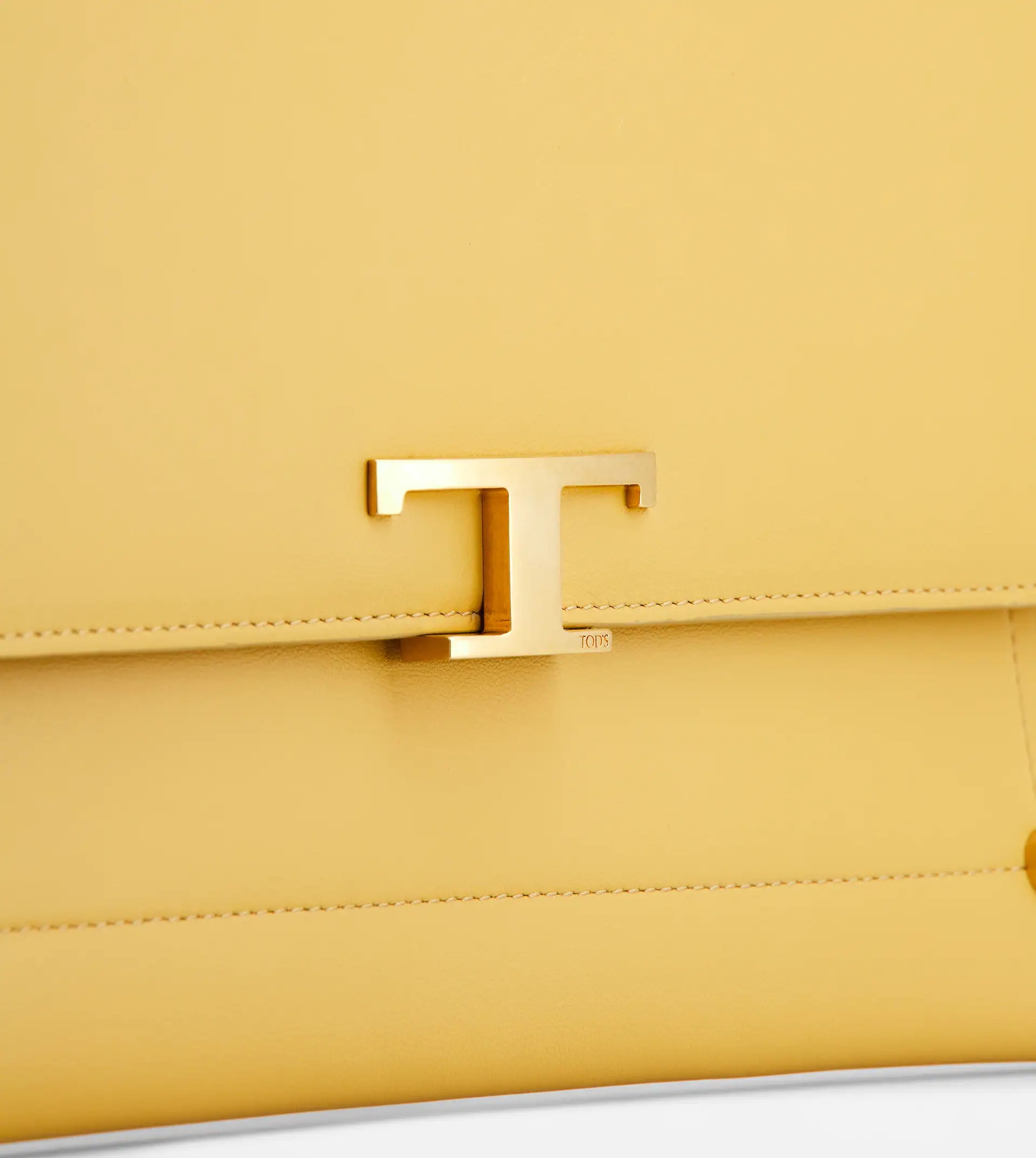 T TIMELESS ENVELOPE CLUTCH IN LEATHER LARGE - YELLOW - 4