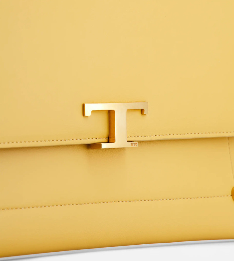 T TIMELESS ENVELOPE CLUTCH IN LEATHER LARGE - YELLOW 4