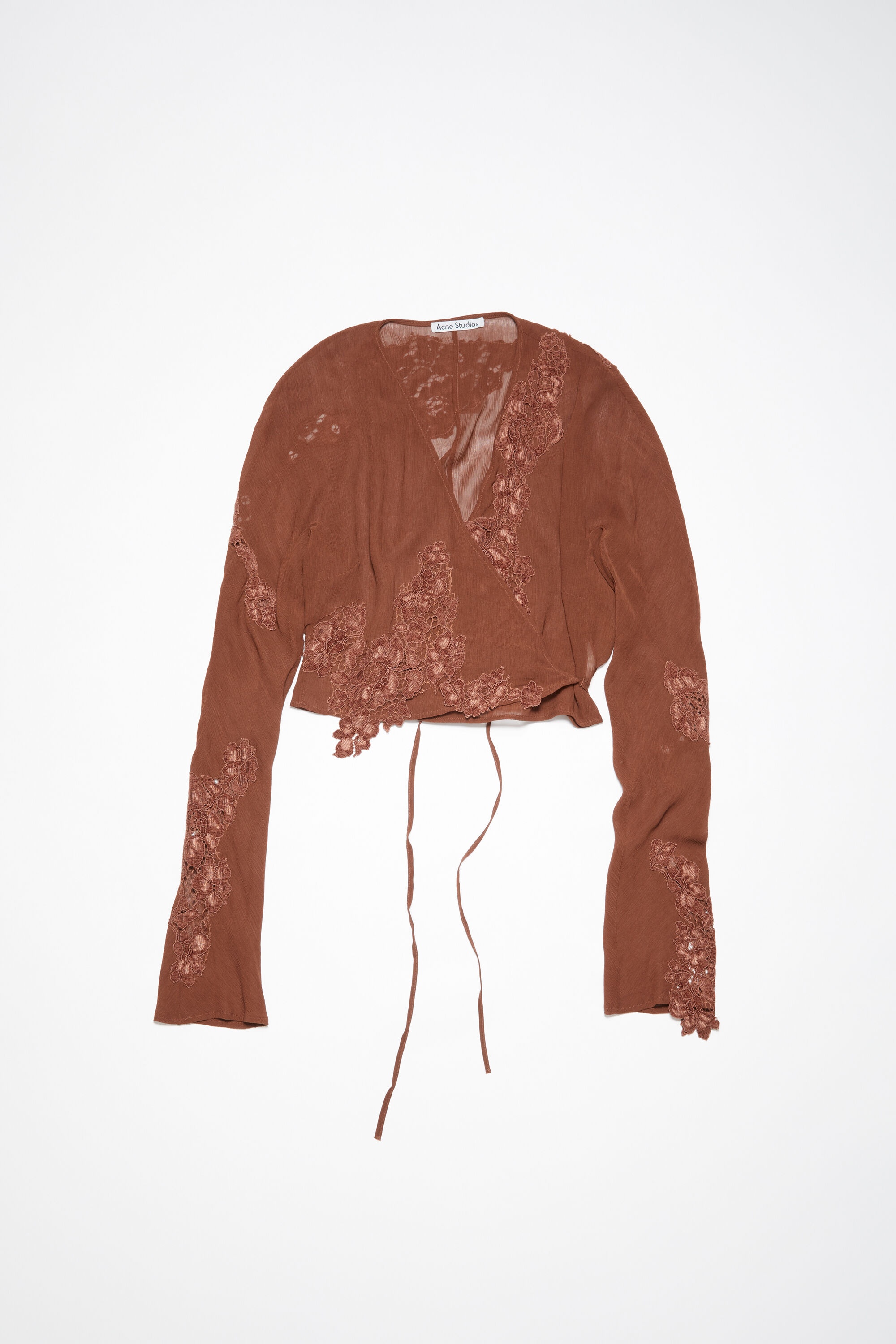 Wrap lace top - Rust brown - 1