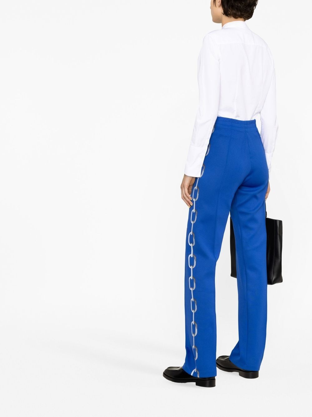 chain-print straight trousers - 4